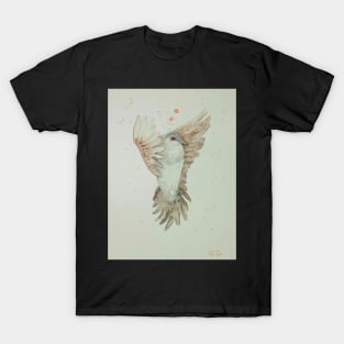 Dove in flight, bird art design, white dove, peace dove T-Shirt